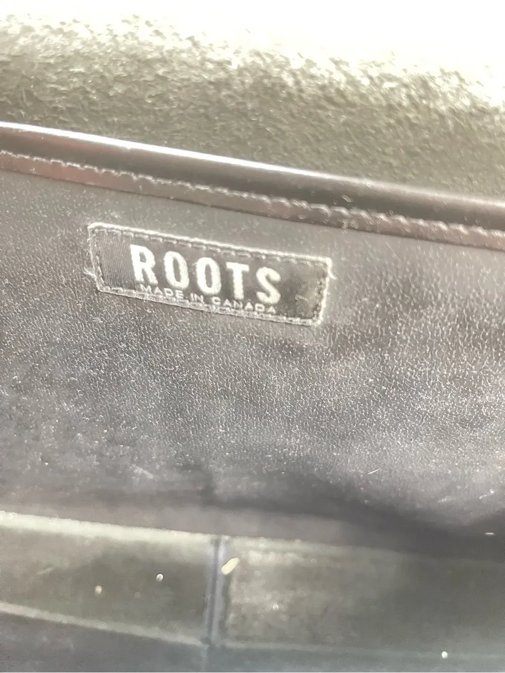 Vintage ROOTS Canada Black Leather Briefcase Shoulder Bag - Men